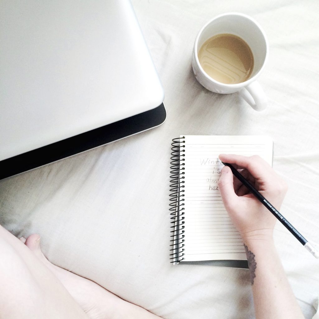 morning routine/ diary / coffee in bed